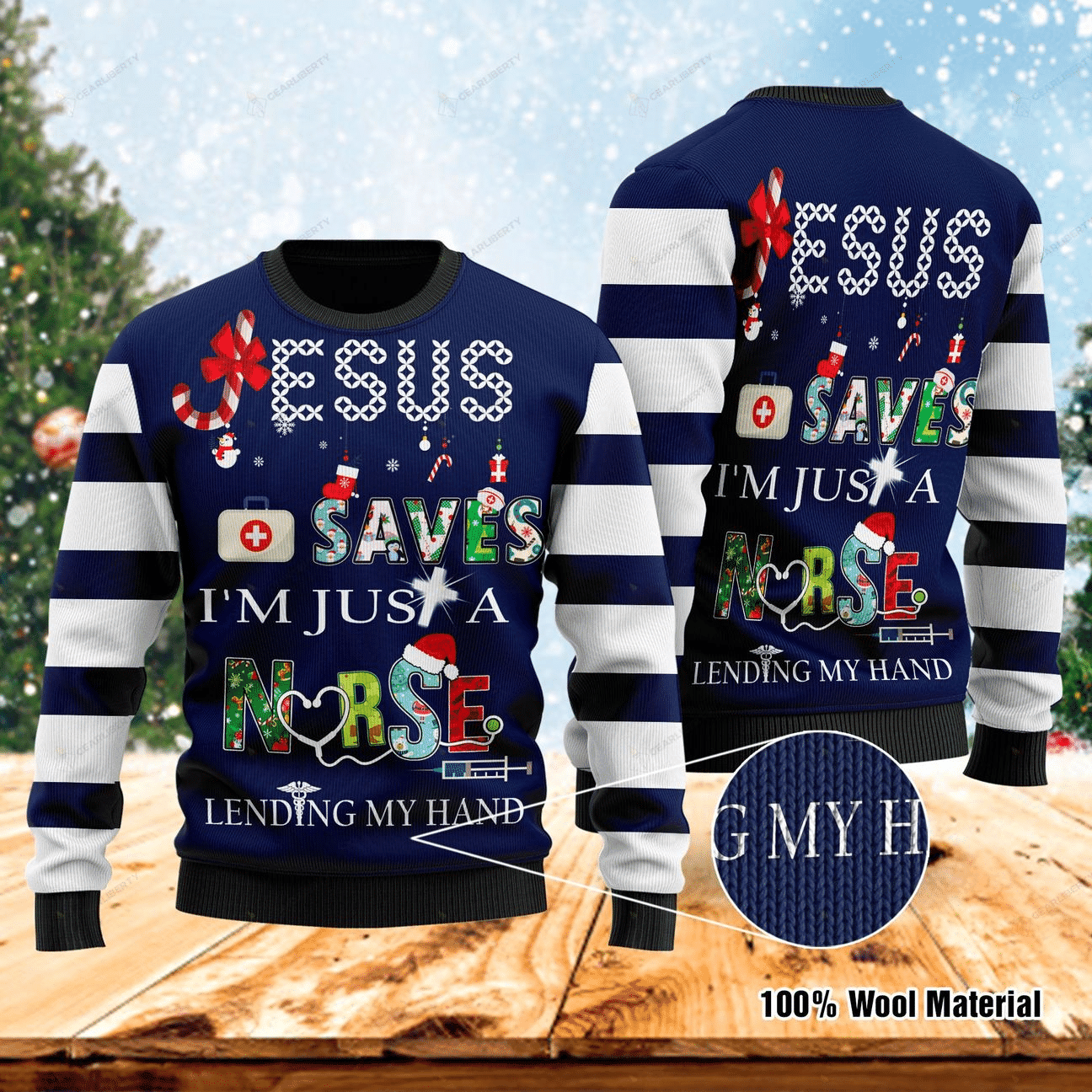 Jesus Saves Ugly Christmas Sweater Adult 3D Funny Matching for family