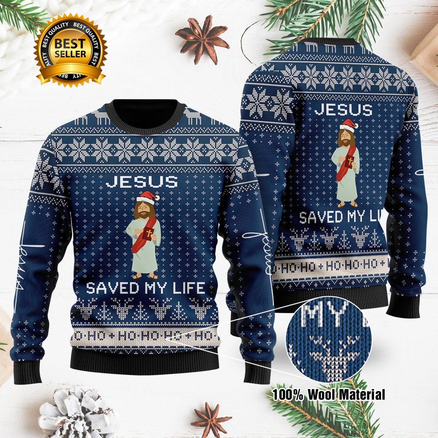 Jesus Ugly Christmas Sweater Adult 3D Funny Matching for family