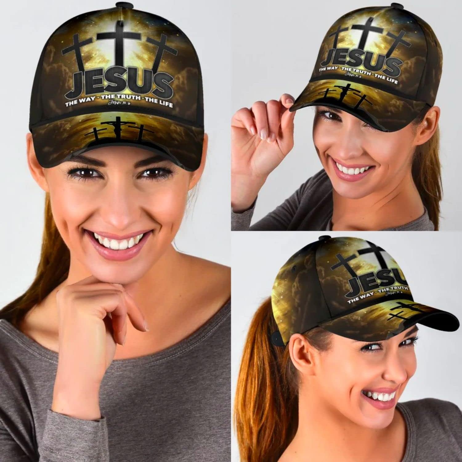 Jesus Way Truth Life Classic Hat All Over Print - Christian Hats for Men and Women Trucker Hats Custom Hats Gifts For Men & Women