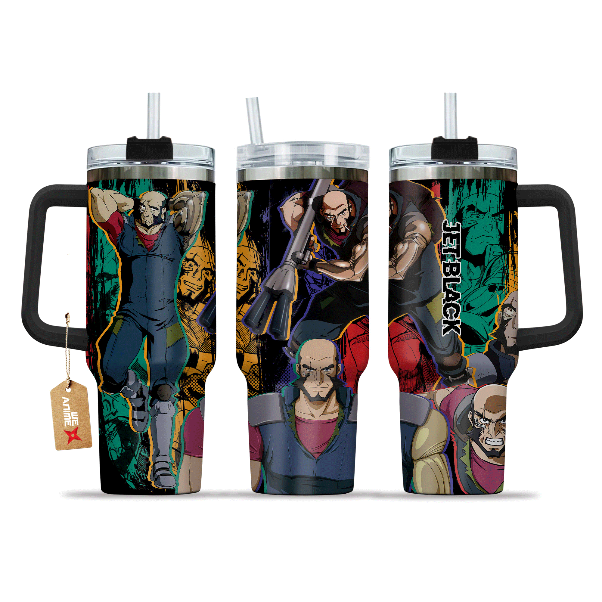 Jet Black Cowboy Bebop Anime Custom Stanley Cup 40 oz 30 oz Tumbler With HandleTVC2301211