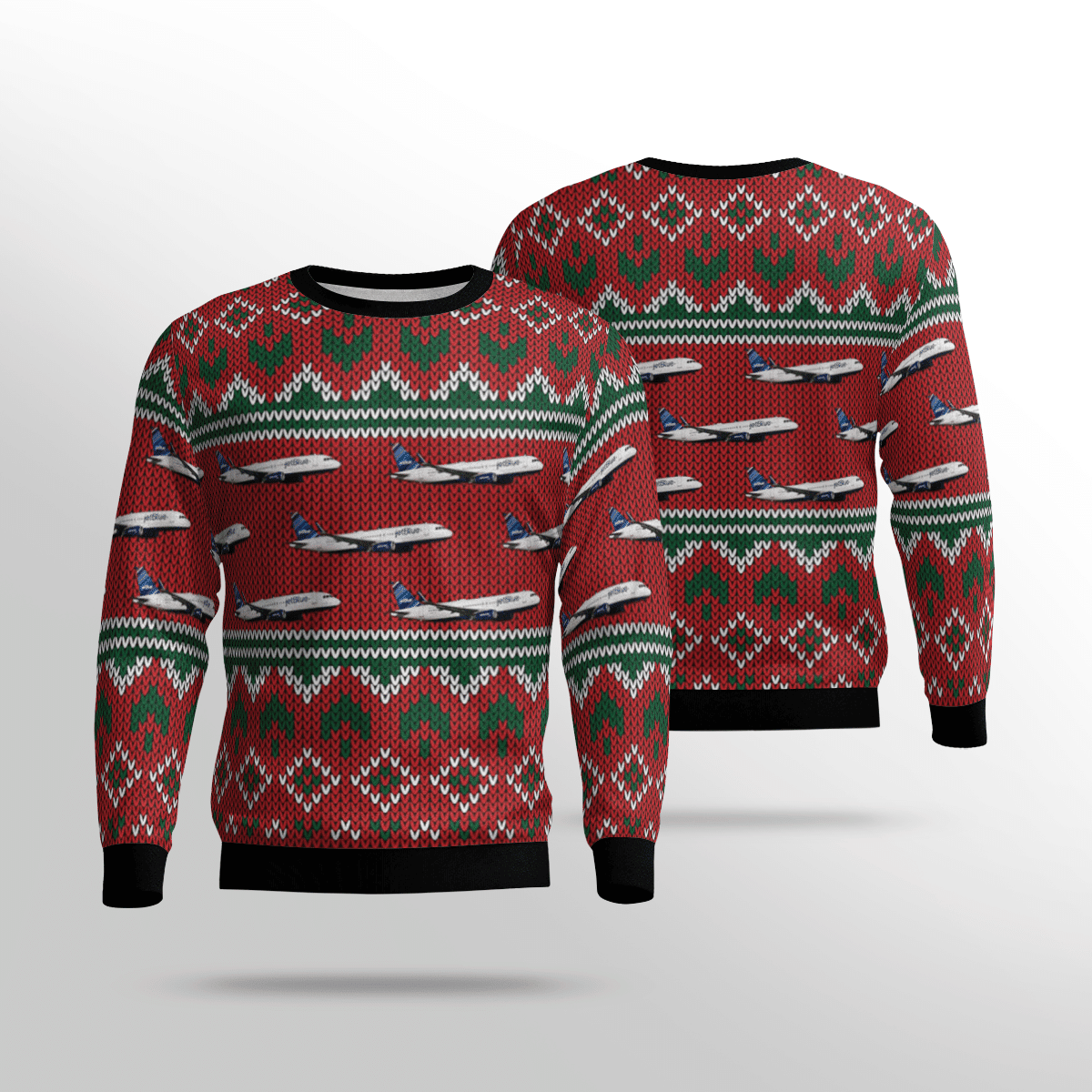 Jetblue Airways Airbus A320 Ugly Christmas Sweater Adult 3D Funny Matching for family