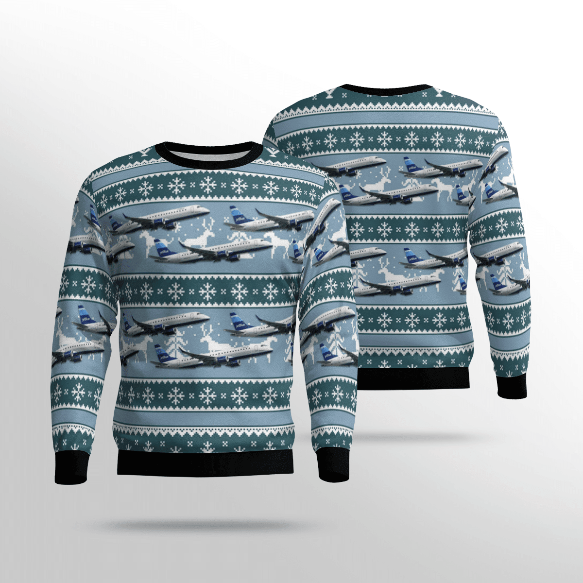Jetblue Airways Embraer Ugly Christmas Sweater Adult 3D Funny Matching for family