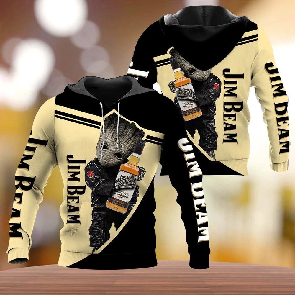 Jim Beam Bourbon Whiskey 3D All Over Print Hoodie, Zip Hoodie