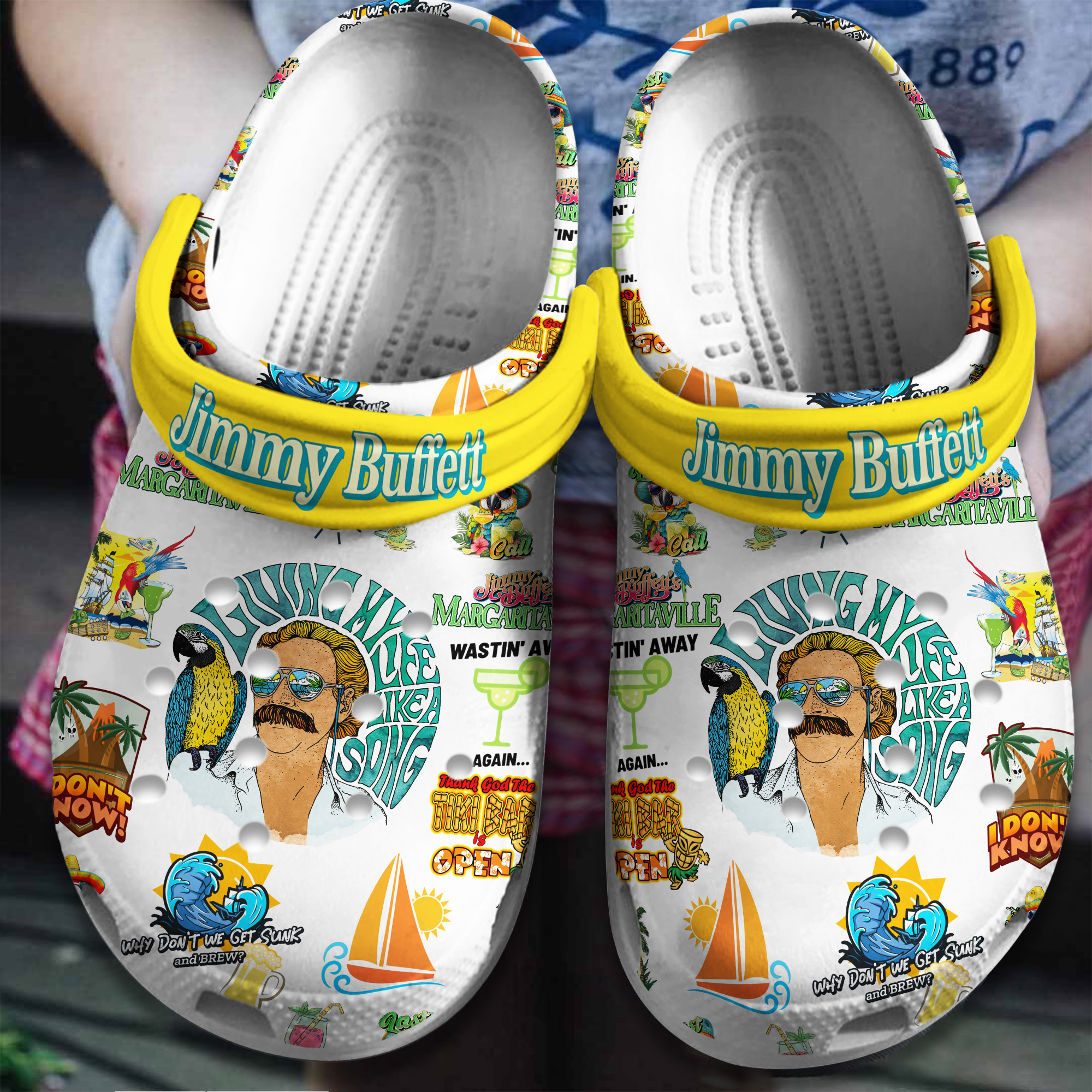 Jimmy Buffett Music Crocs Crocband Clogs Shoes Comfortable For Men Women and Kids