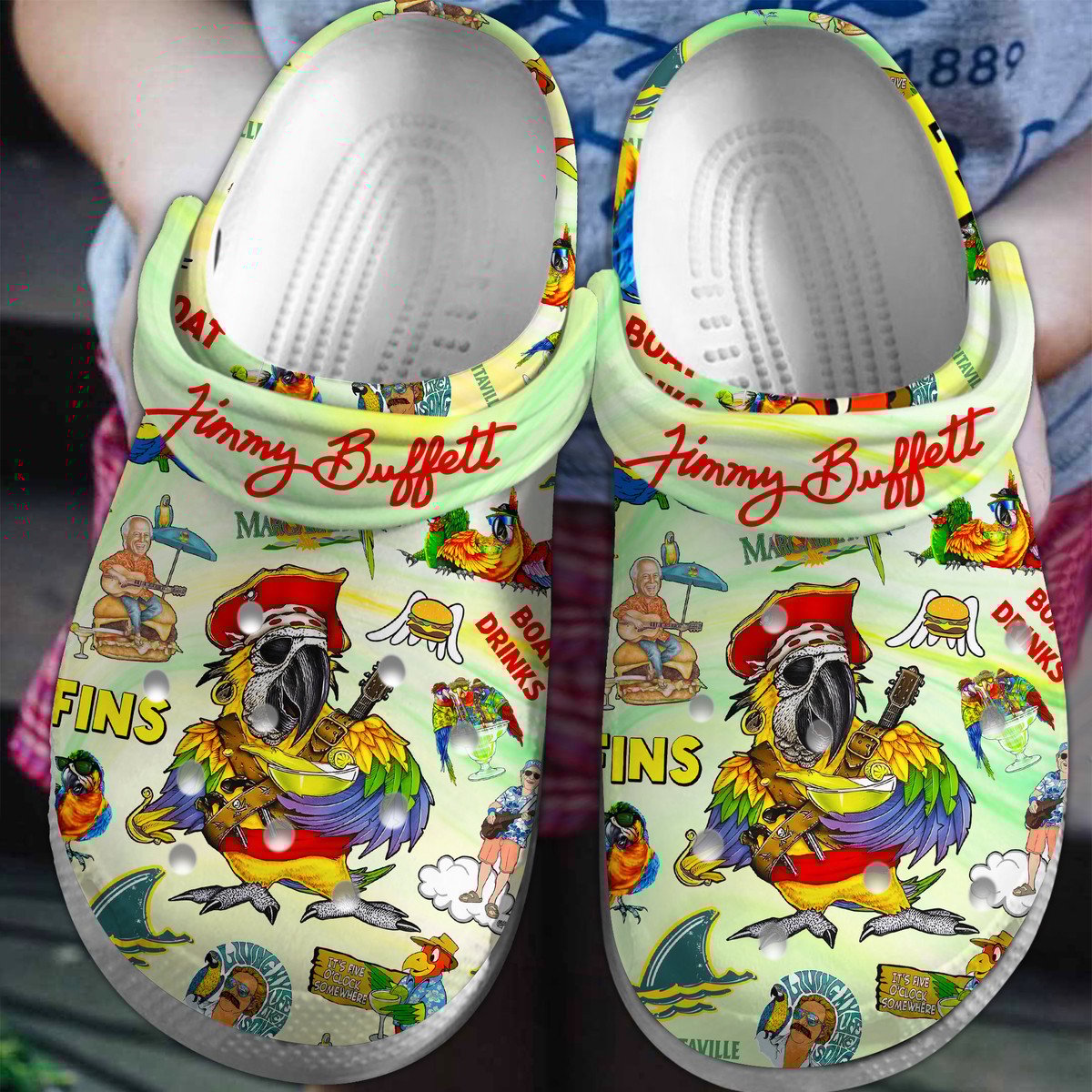 Jimmy Buffett Music Crocs Crocband Clogs Shoes Comfortable For Men Women and Kids