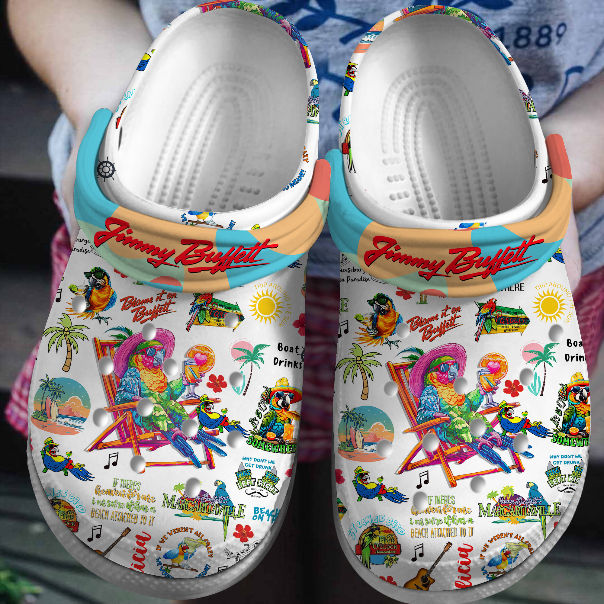 Jimmy Buffett Music Crocs Crocband Clogs Shoes Comfortable For Men Women and Kids