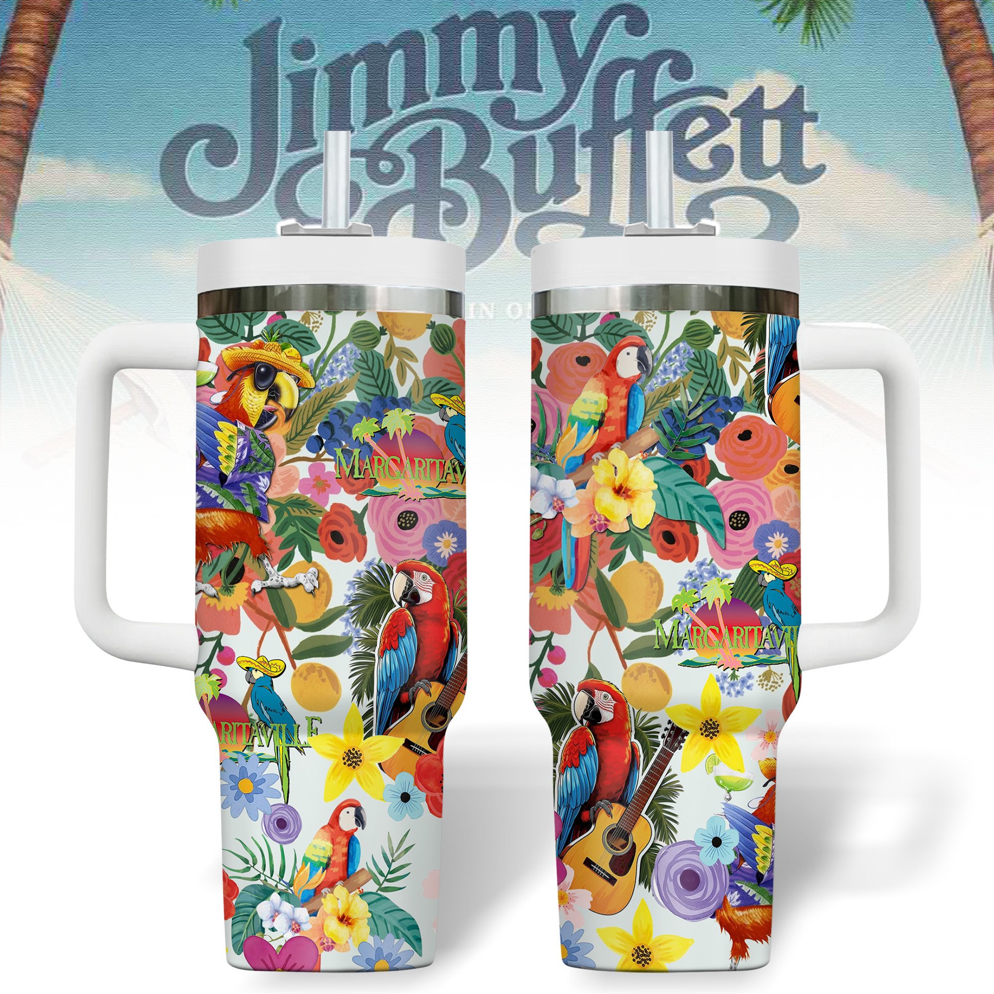 Jimmy Buffett Music Custom Stanley Cup 40 oz 30 oz Tumbler With HandleTVC2301282