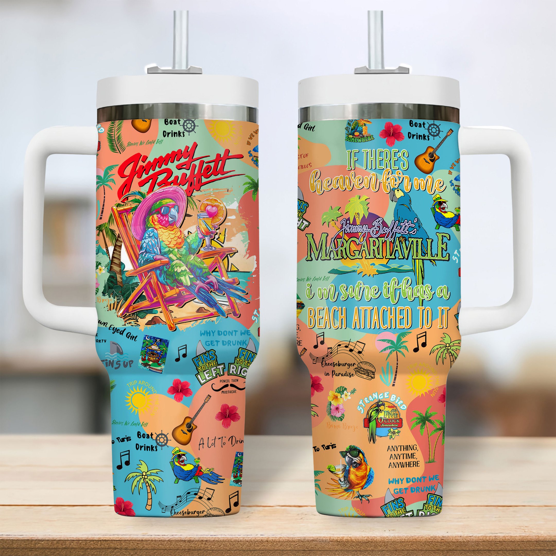 Jimmy Buffett Music Custom Stanley Cup 40 oz 30 oz Tumbler With HandleTVC2301309