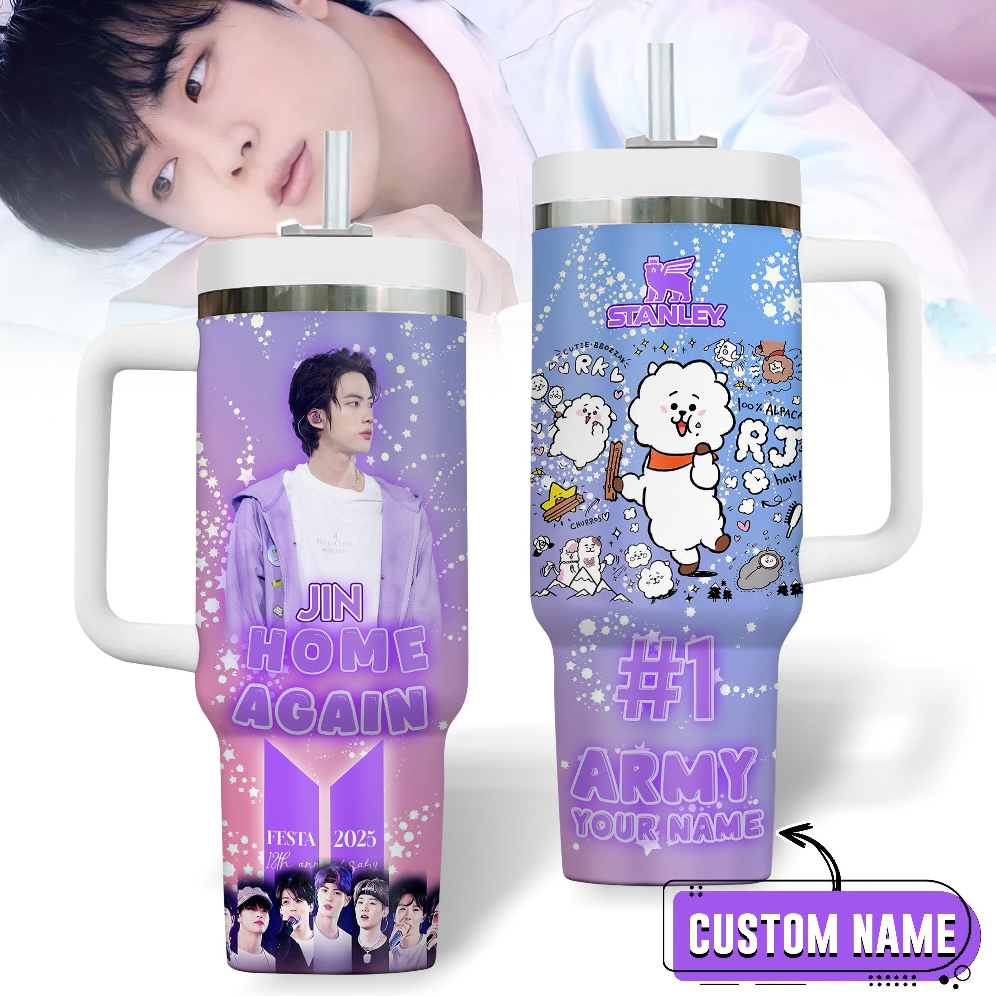 Jin BTS Music Custom Stanley Cup 40 oz 30 oz Tumbler With HandleTVC2301180
