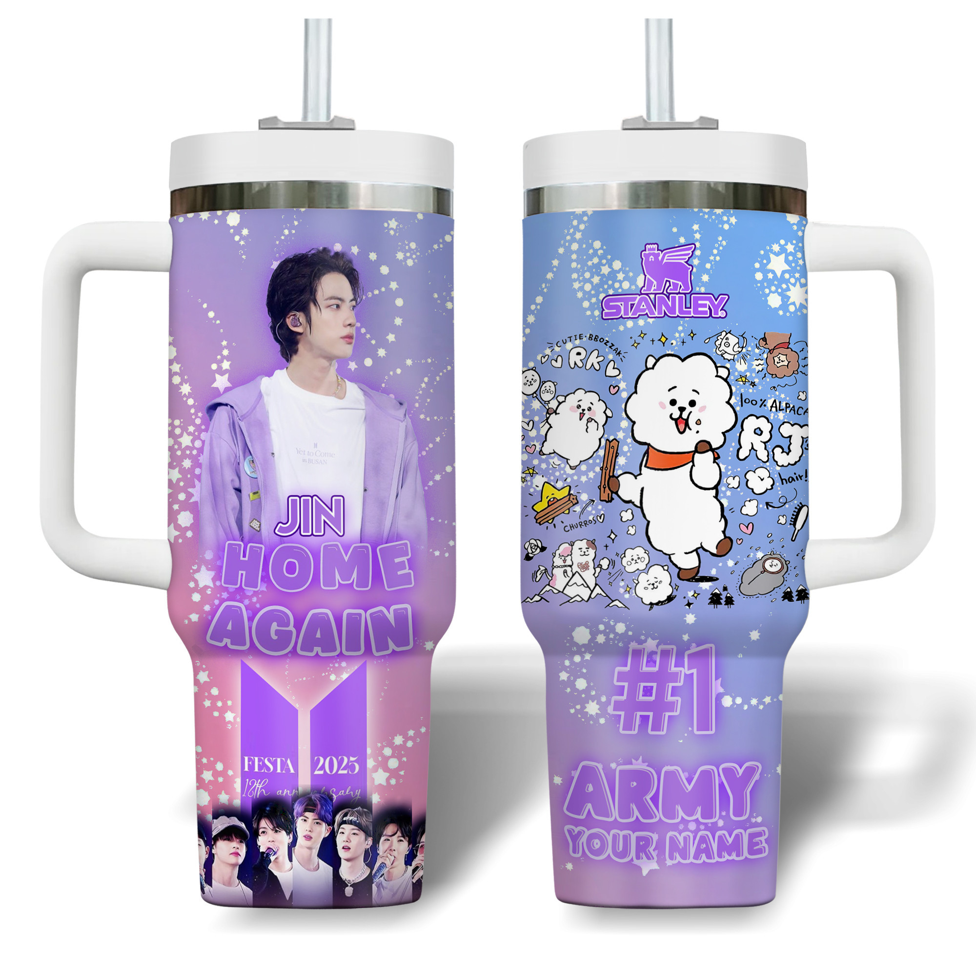 Jin BTS Music Custom Stanley Cup 40 oz 30 oz Tumbler With HandleTVC2301180 - Image 3