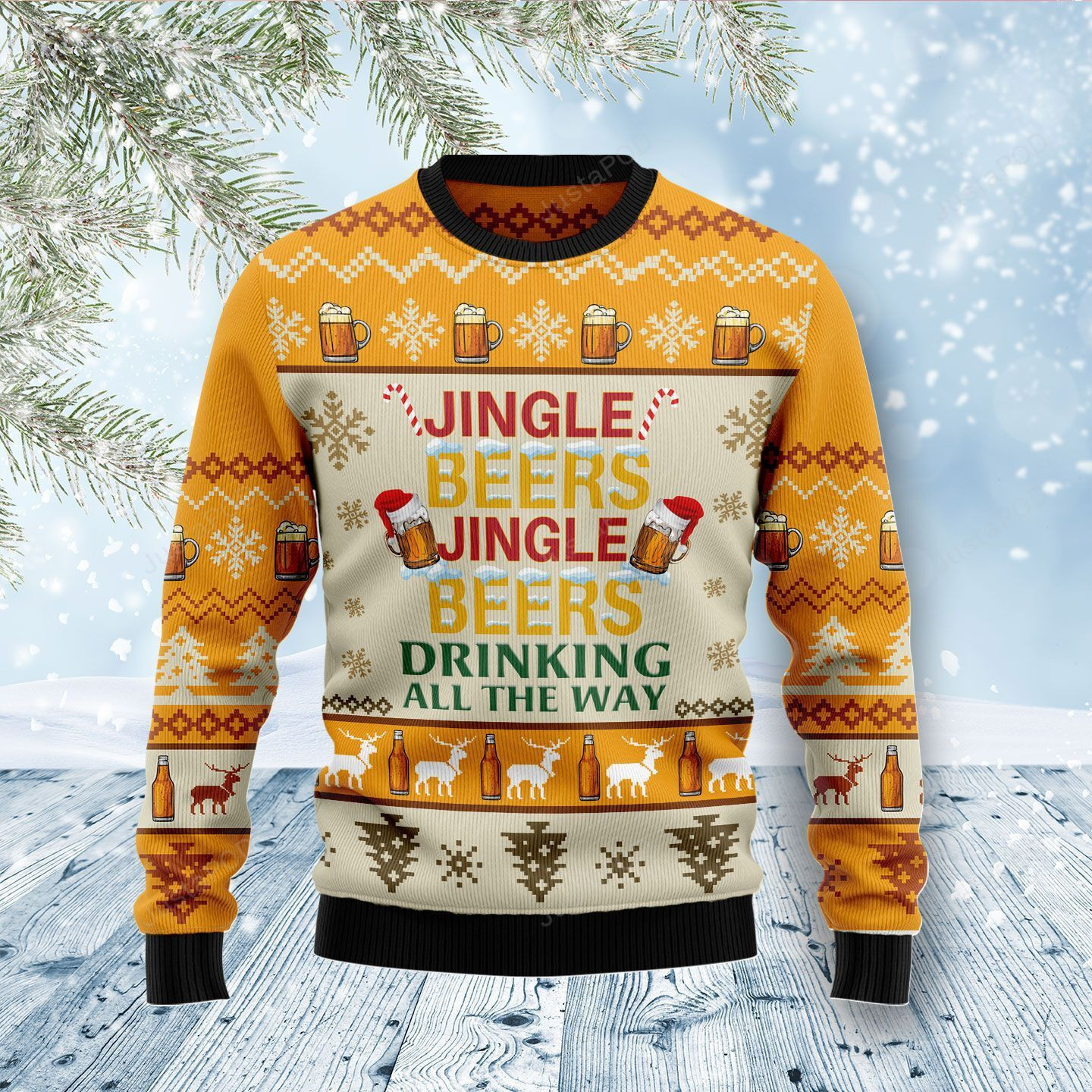 Jingel Beer Christmas Ugly Christmas Sweater Adult 3D Funny Matching for family