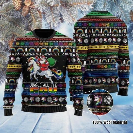 Jingle All The Gay Ugly Christmas Sweater Adult 3D Funny Matching for family