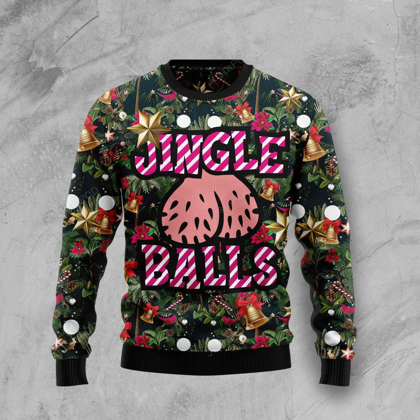 Jingle Balls Christmas Ugly Christmas Sweater Adult 3D Funny Matching for family