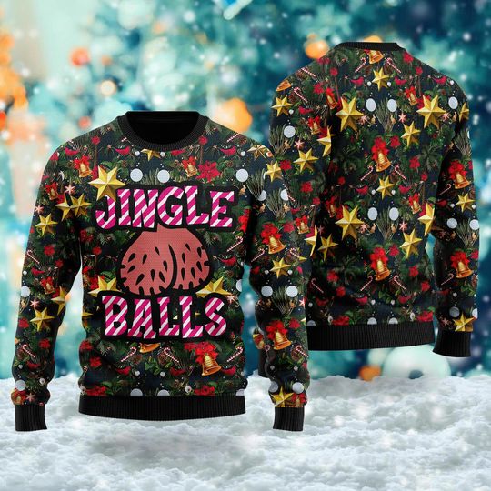 Jingle Balls Quotes 3D Ugly Christmas Sweater - Image 8
