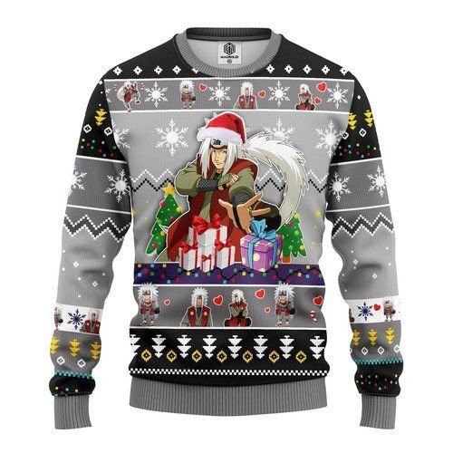 Jiraiya Naruto Anime For Unisex Ugly Christmas Sweater Adult 3D Funny Matching for family