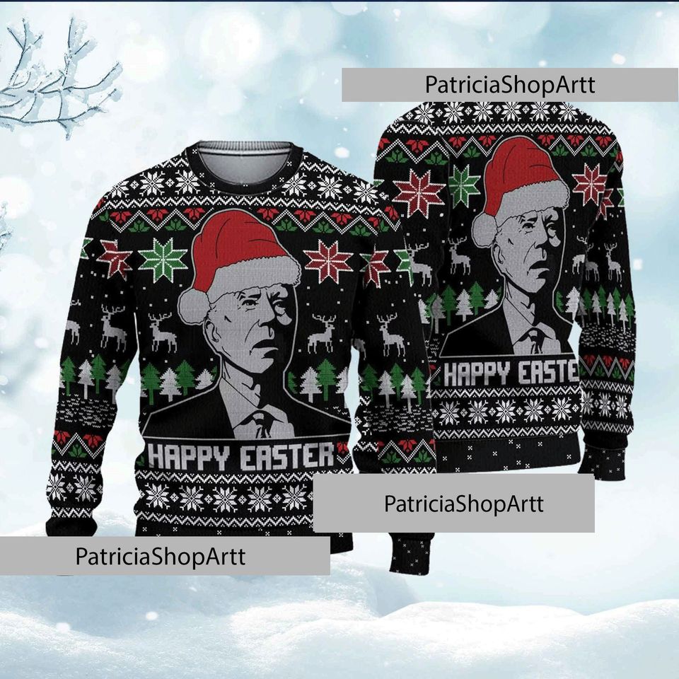 Joe Biden Christmas Sweater, Biden President Santa Ugly Christmas Sweater