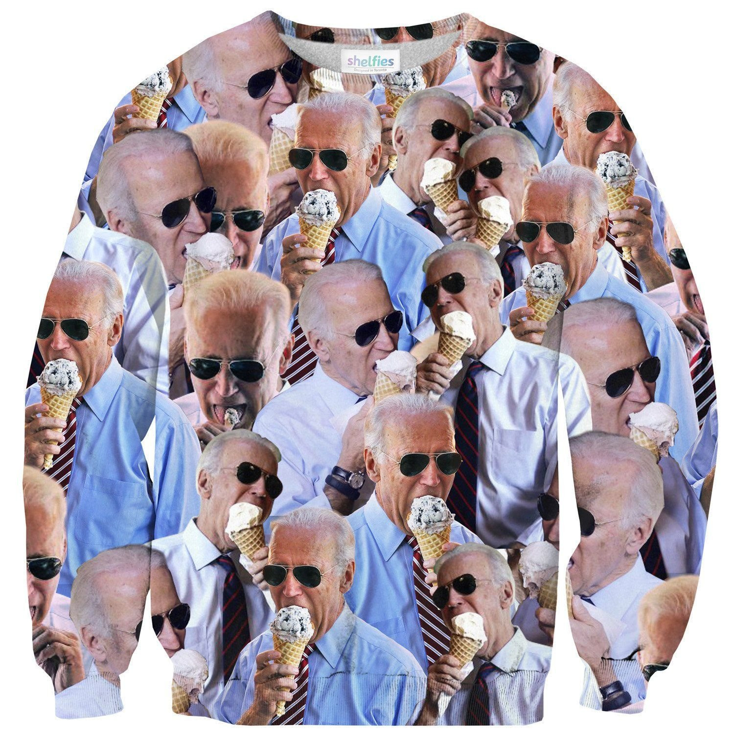 Joe Biden Ice Cream Invasion Ugly Christmas Sweater Adult 3D Funny Matching for family - Image 2