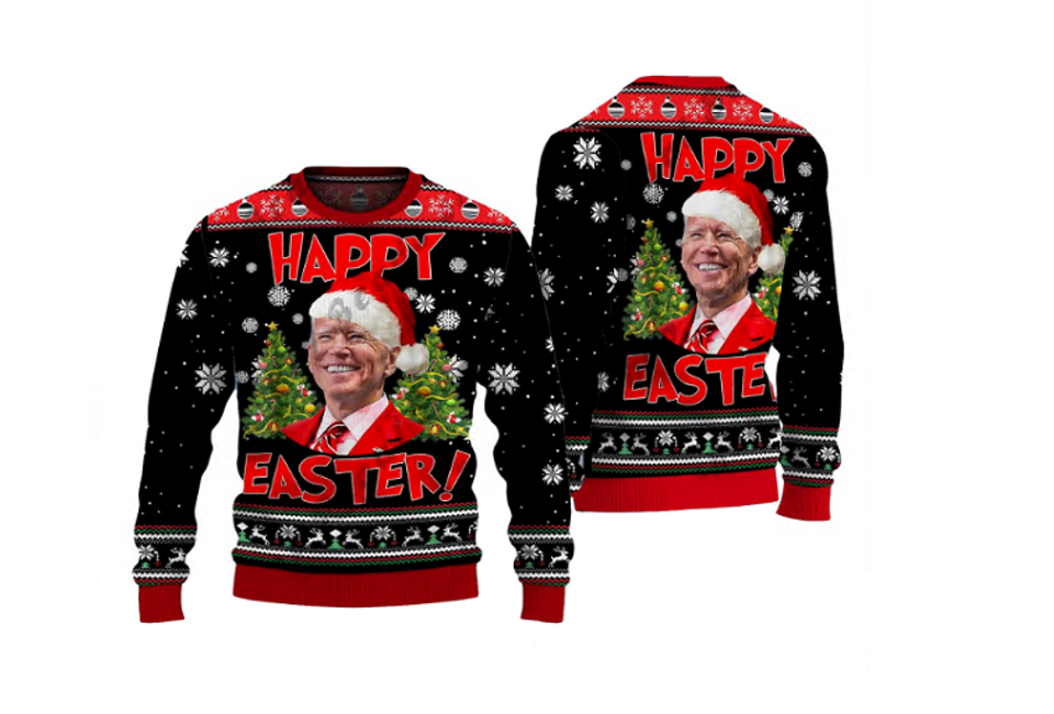 Joe Biden Santa Happy Easter Merry Christmas 3D Sweater