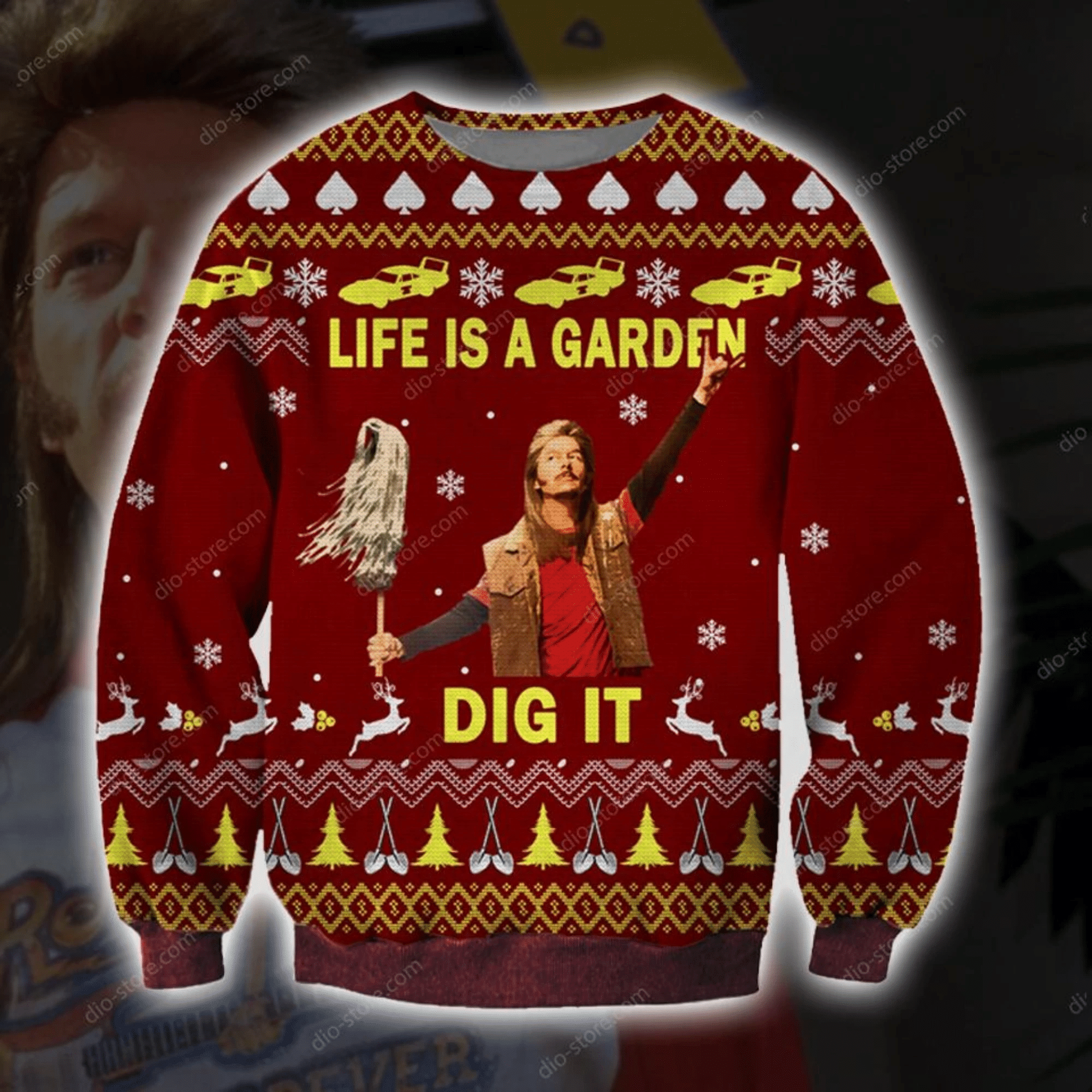 Joe Dirt Knitting Pattern 3D Print Ugly Christmas Sweater Adult 3D Funny Matching for family