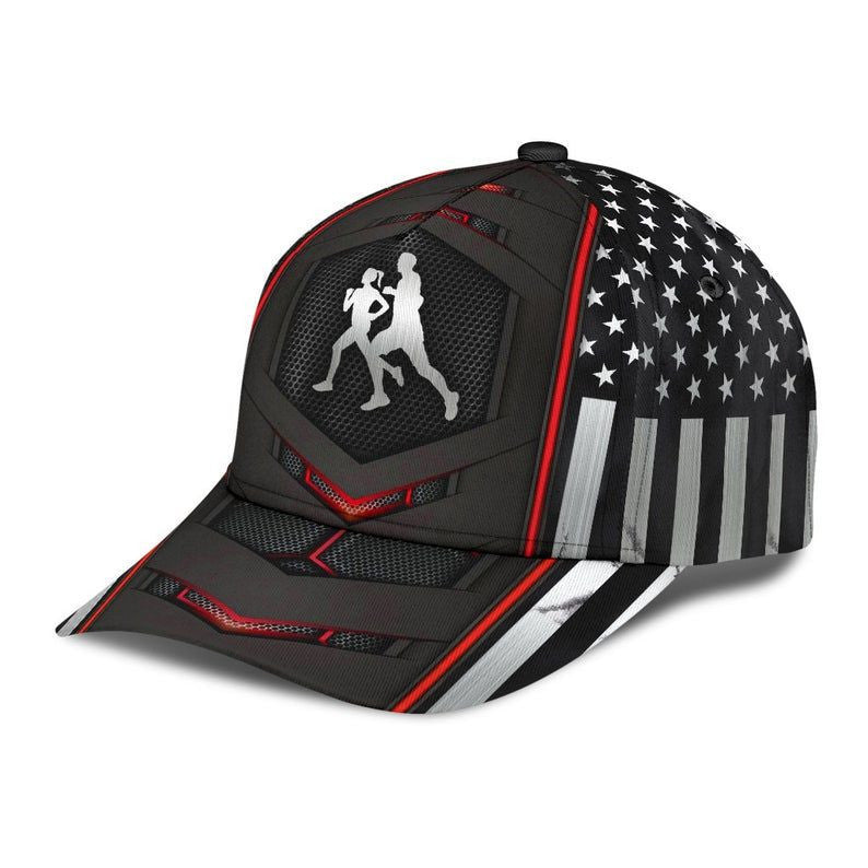 Jogging Red Flag Carbon Hat Classic Cap 3D Skull Cap, Cap Gift Idea, Human Cap, Trending Cap, American Cap Trucker Hats Custom Hats Gifts For Men & Women