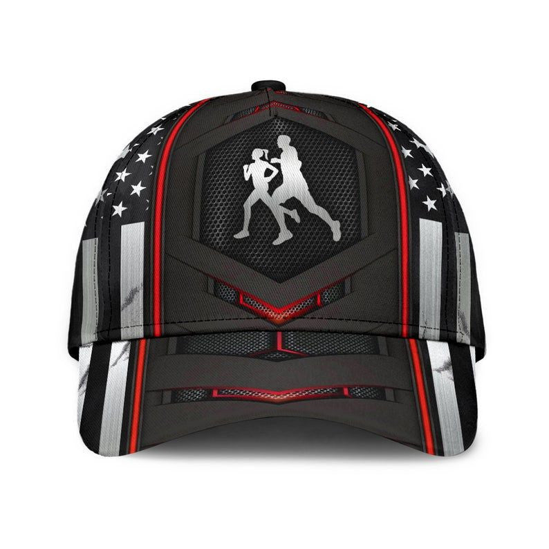 Jogging Red Flag Carbon Hat Classic Cap 3D Skull Cap, Cap Gift Idea, Human Cap, Trending Cap, American Cap Trucker Hats Custom Hats Gifts For Men & Women