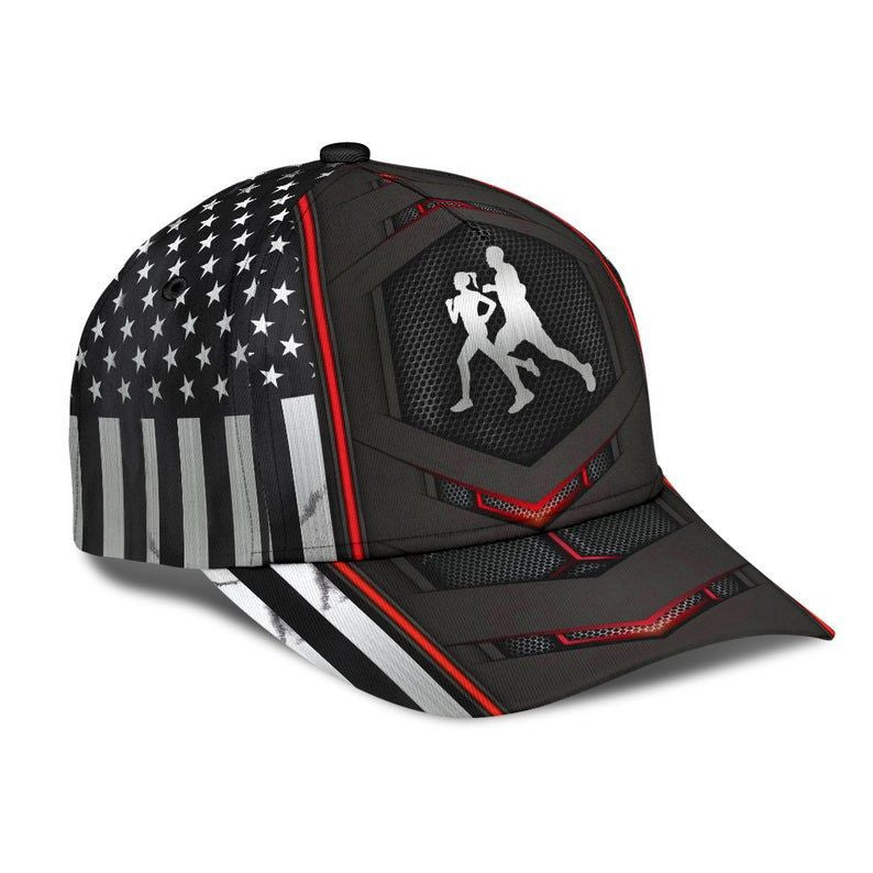 Jogging Red Flag Carbon Hat Classic Cap 3D Skull Cap, Cap Gift Idea, Human Cap, Trending Cap, American Cap Trucker Hats Custom Hats Gifts For Men & Women