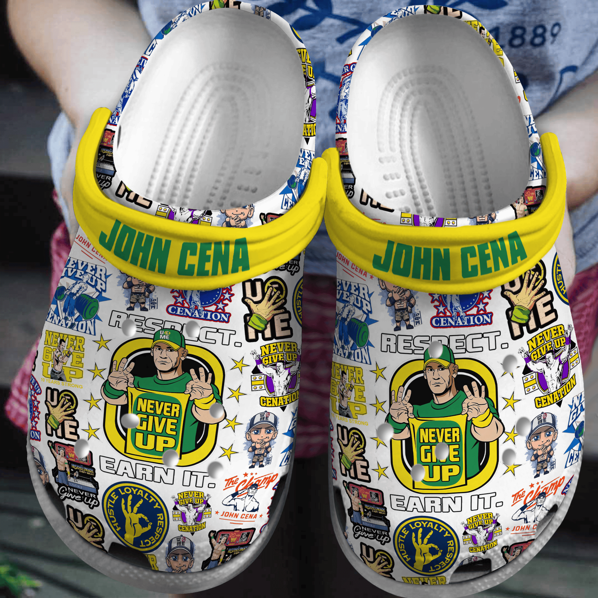 John Cena WWE SportCrocs Crocband Clogs Shoes Comfortable For Men Women and Kids