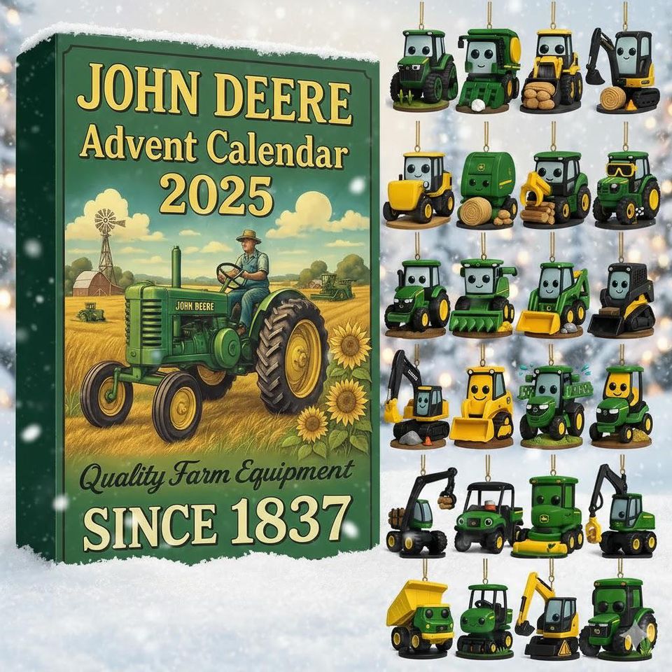 John Dee Advent Calendar 2025, Farm Tractor Ornaments, Agriculture Advent Calendar