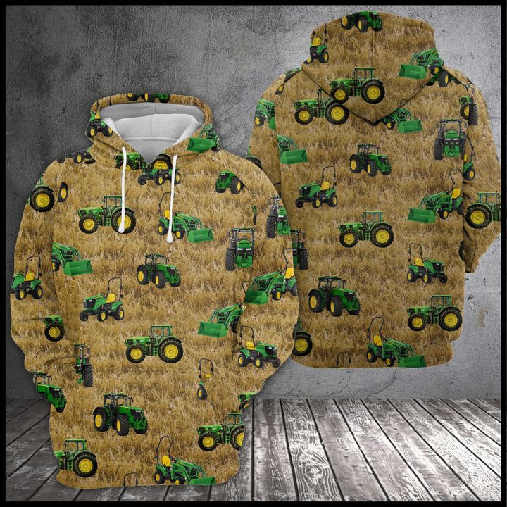 John Deere Tractor Farmer 3D All Over Print Hoodie, Zip Hoodie