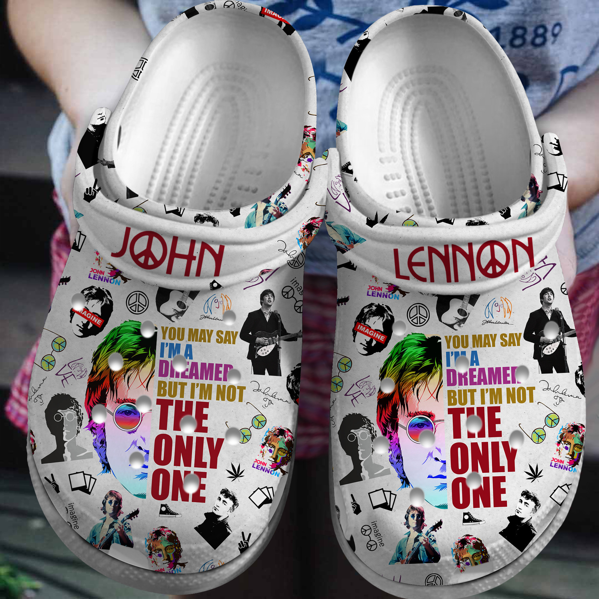 John Lennon Music Crocs Crocband Clogs Shoes Comfortable For Men Women and Kids