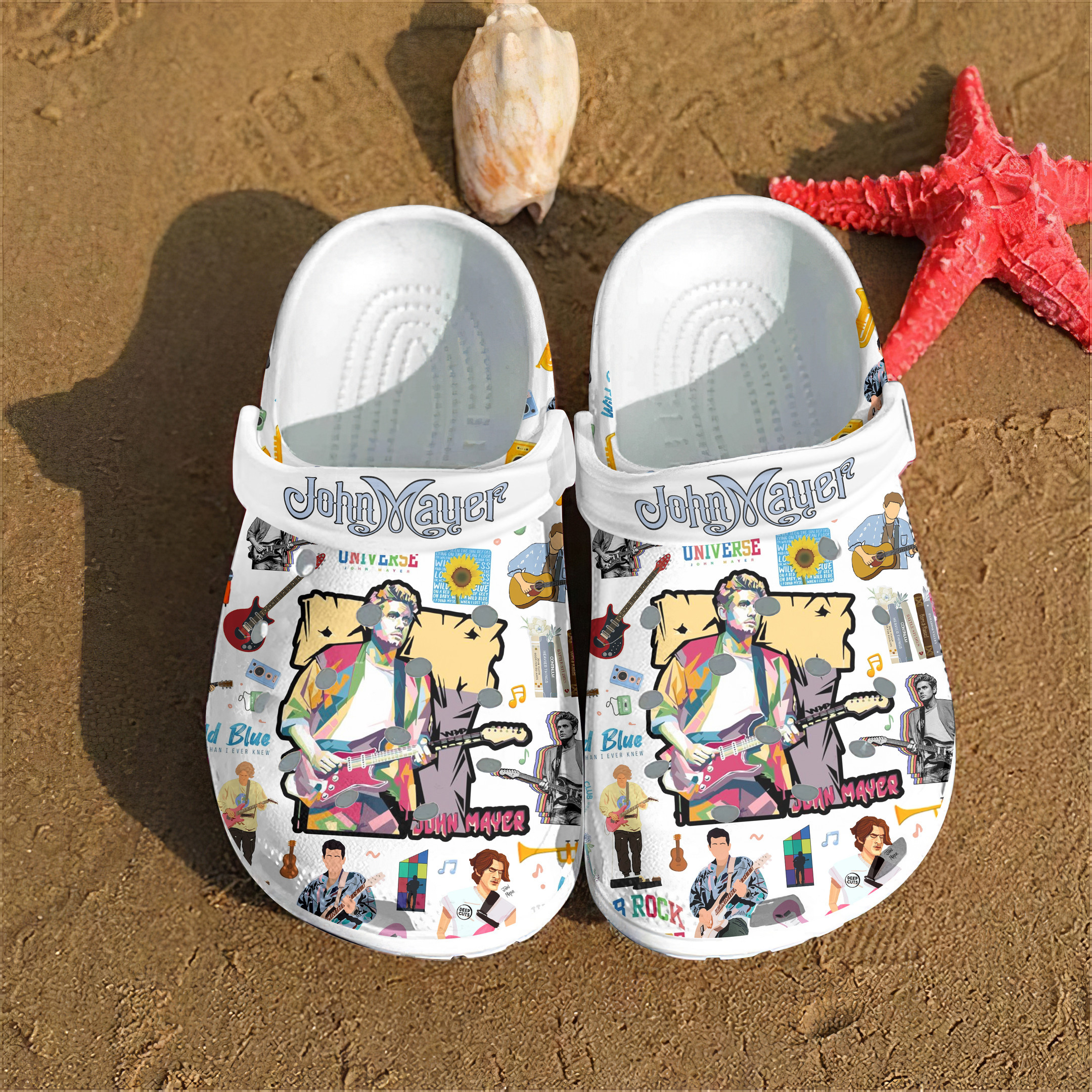 John Mayer Music Crocs Crocband Clogs Shoes Comfortable For Men Women and Kids