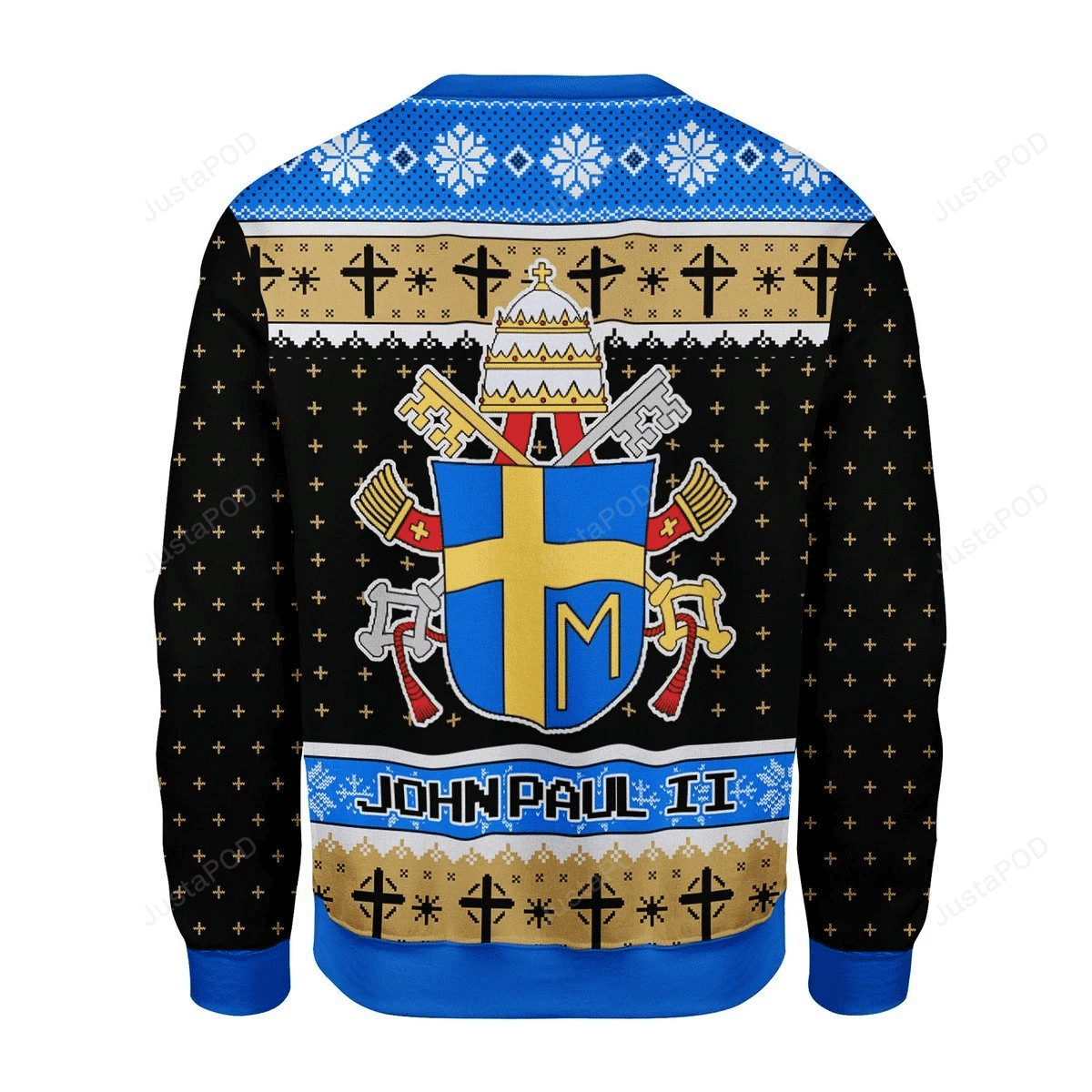 John Paul Ii Coat Of Arms Ugly Christmas Sweater Adult 3D Funny Matching for family