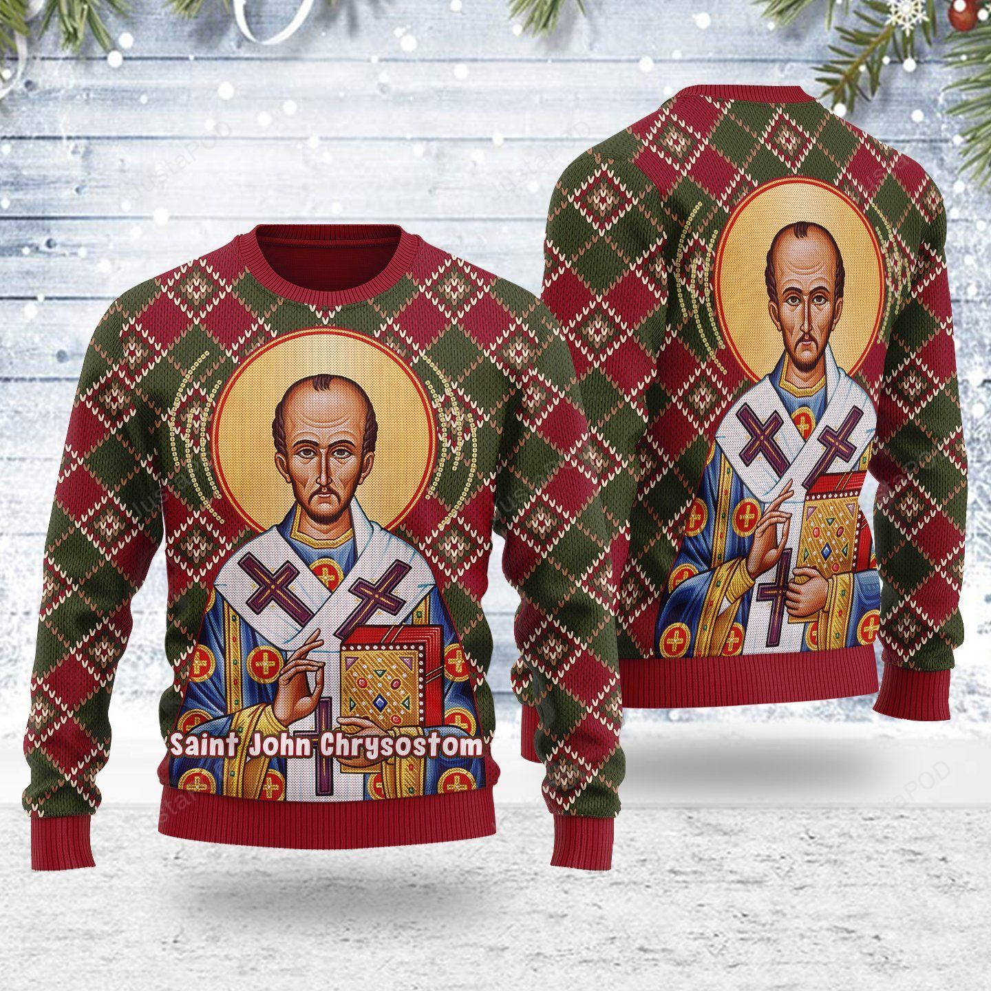 John The Apostle Ugly Christmas Sweater Adult 3D Funny Matching for family