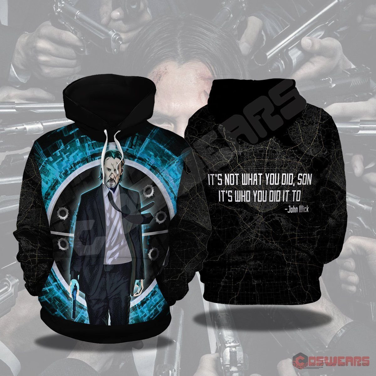 John Wick Inspired 3D All Over Print Hoodie, Zip Hoodie