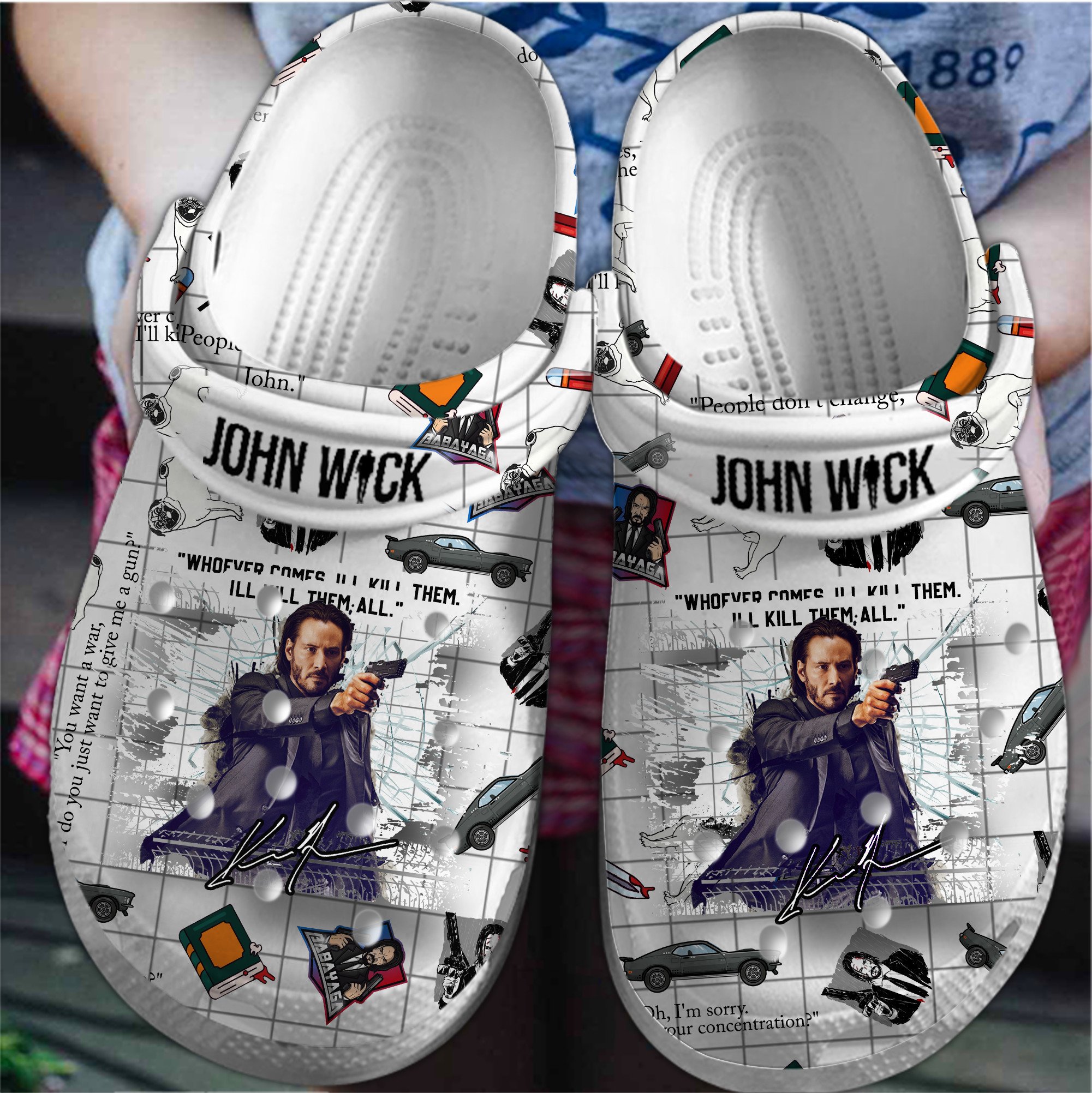 John Wick Movie Crocs Crocband Clogs Shoes Comfortable For Men Women and Kids