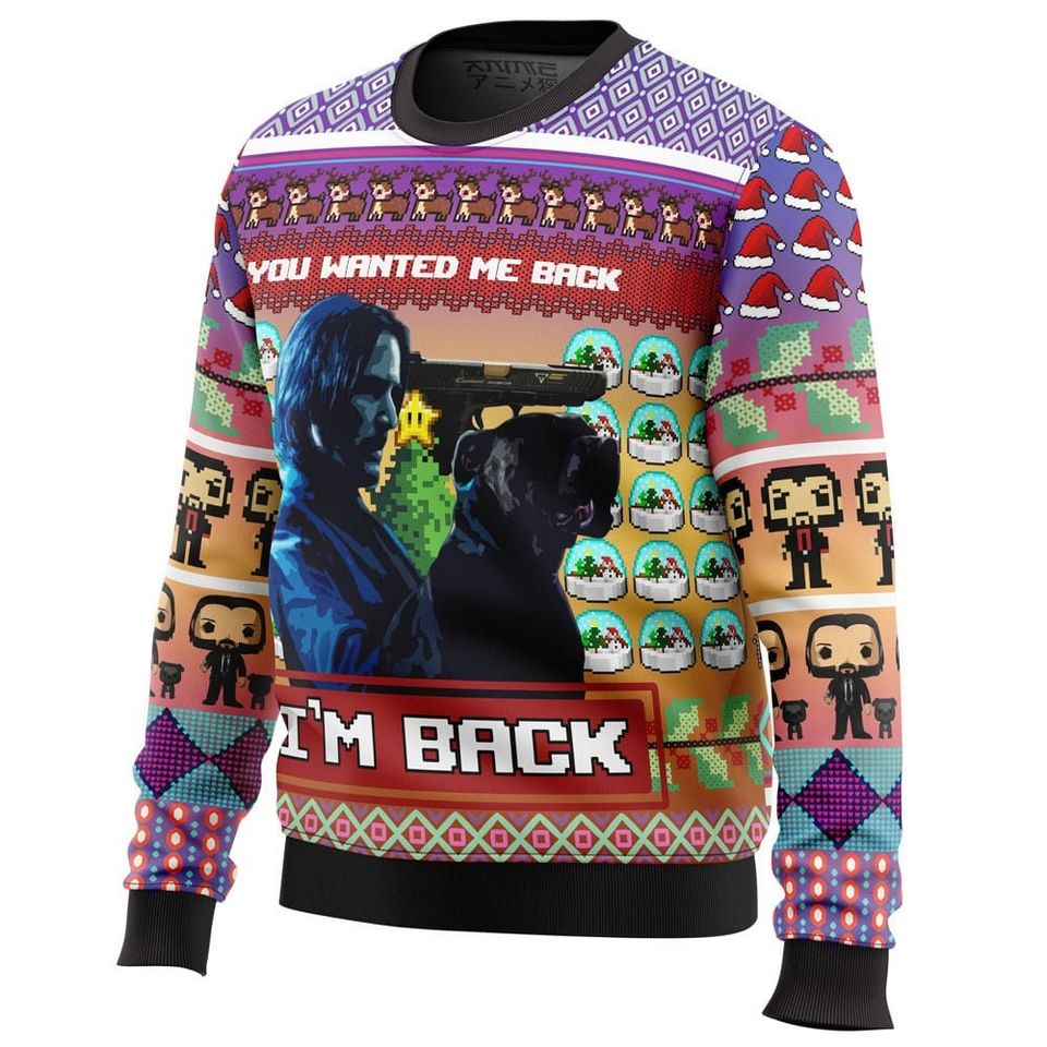 John Wick Ugly Christmas Sweater, Christmas Gift, Unisex Sweater Gift - Image 2