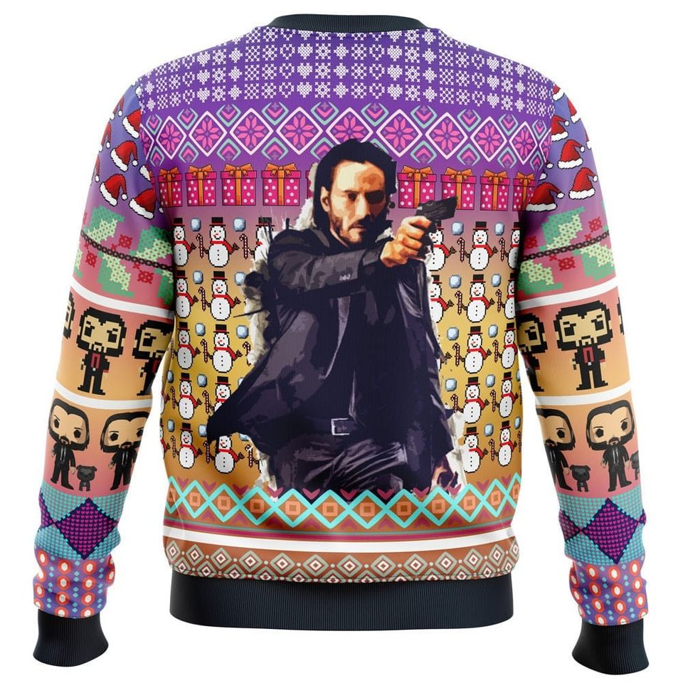 John Wick Ugly Christmas Sweater, Christmas Gift, Unisex Sweater Gift - Image 4