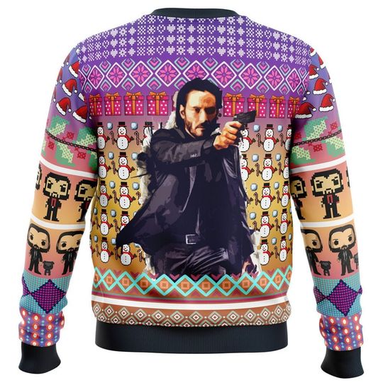 John Wick Ugly Christmas Sweater, Christmas Gift, Unisex Sweater Gift - Image 8