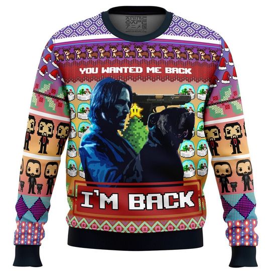 John Wick Ugly Christmas Sweater, Christmas Gift, Unisex Sweater Gift - Image 5