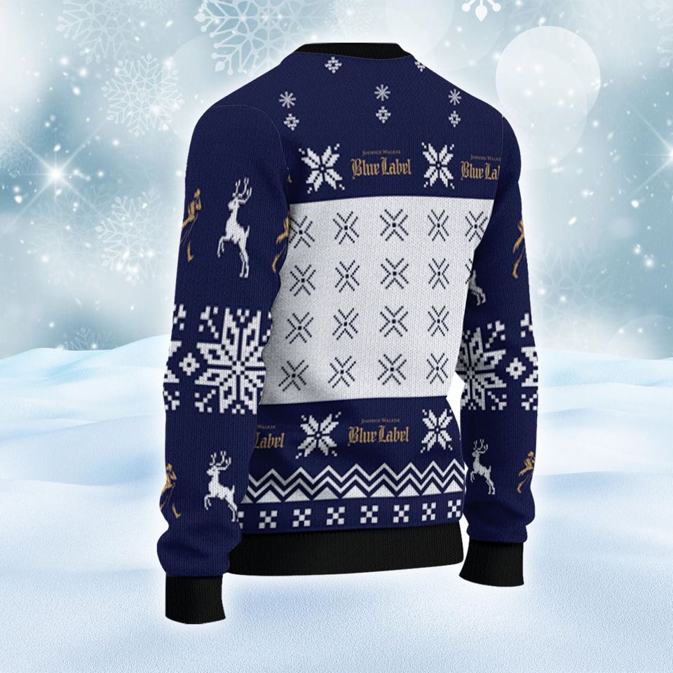 Johnnie Walker Blue Funny Santa Christmas Ugly Sweater - Image 4