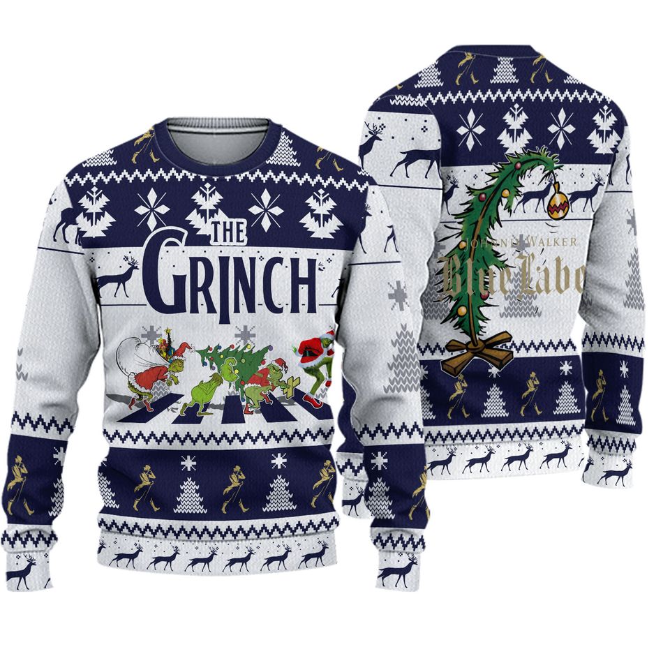 Johnnie Walker Blue The Grin Christmas Ugly Sweater