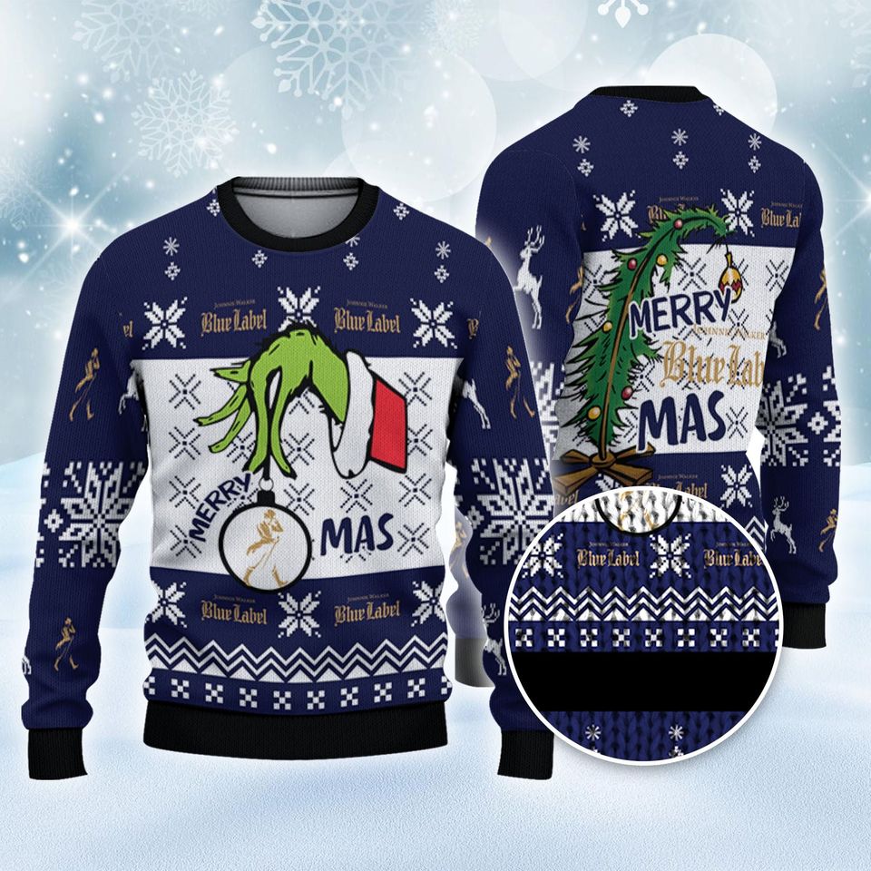 Johnnie Walker Blue The Grin Christmas Ugly Sweater