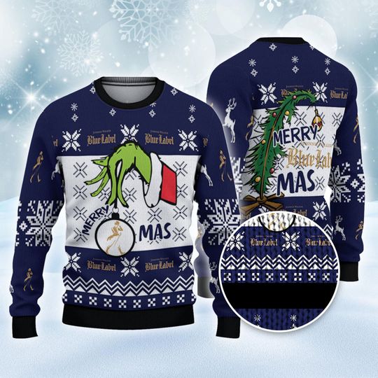 Johnnie Walker Blue The Grin Christmas Ugly Sweater - Image 6