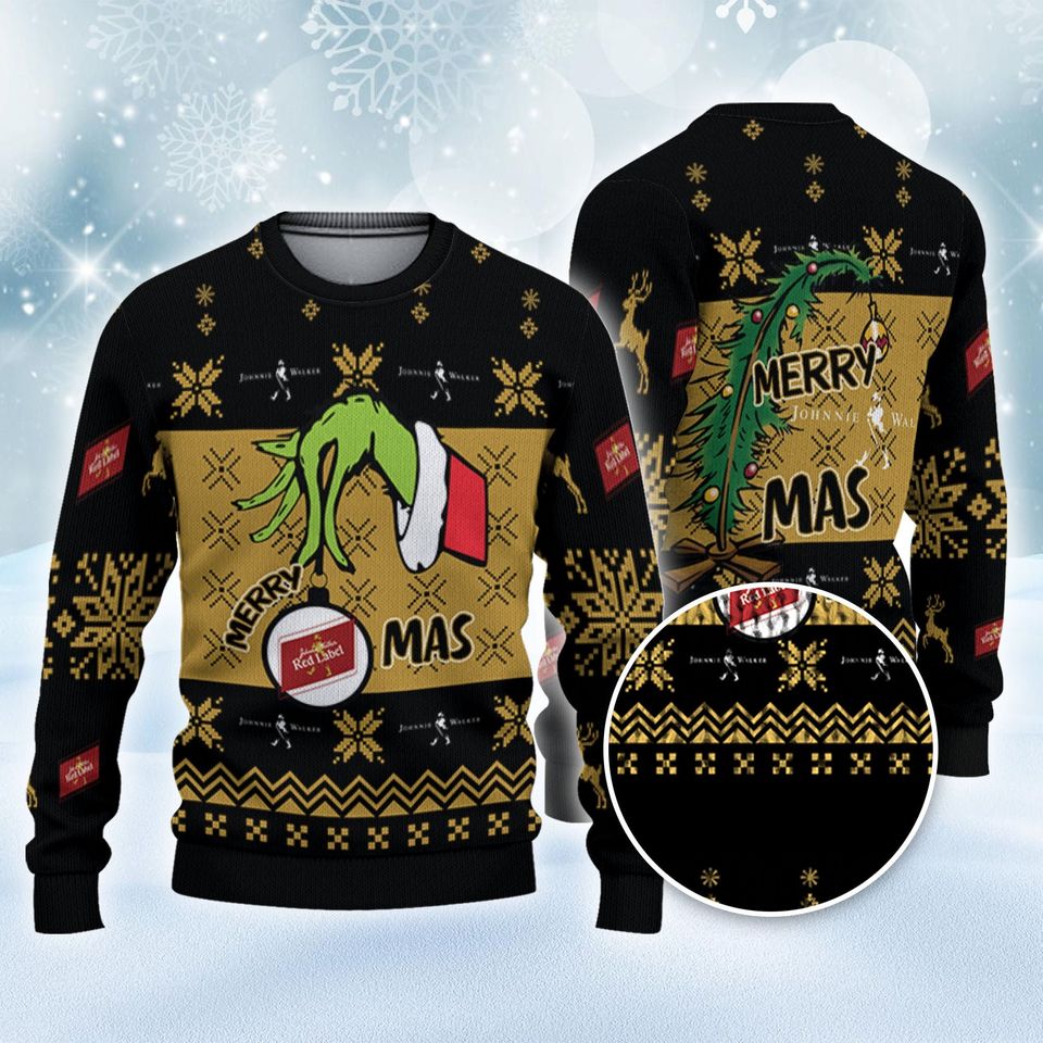 Johnnie Walker Red The Grin Christmas Ugly Sweater