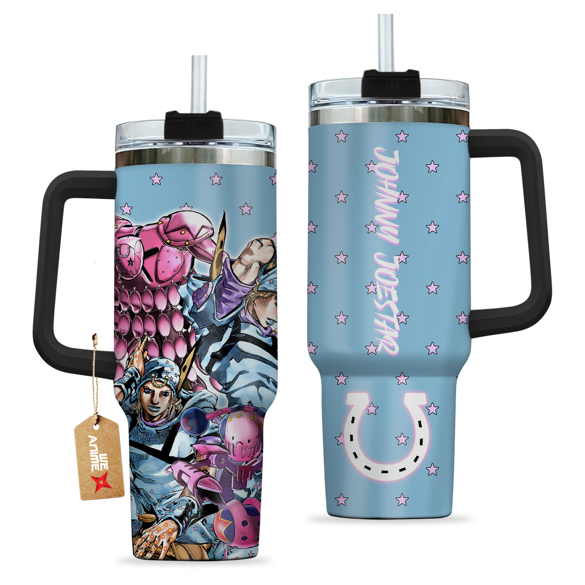 Johnny Joestar JoJo’s Bizarre Anime Custom Stanley Cup 40 oz 30 oz Tumbler With HandleTVC2301149 - Image 2