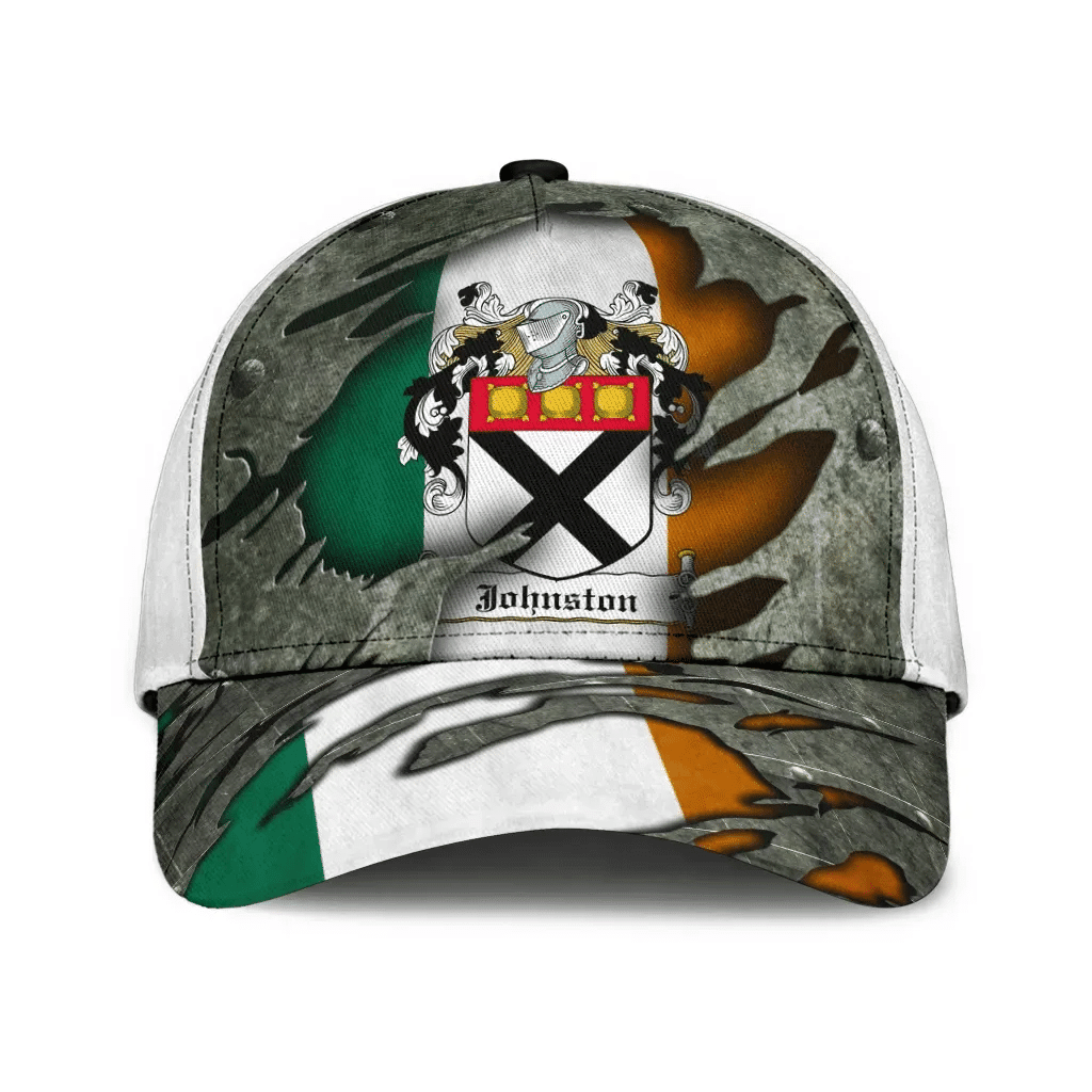 Johnston Coat Of Arms - Irish Family Crest Hat Classic Cap 3D Trucker Hats Custom Hats Gifts For Men & Women