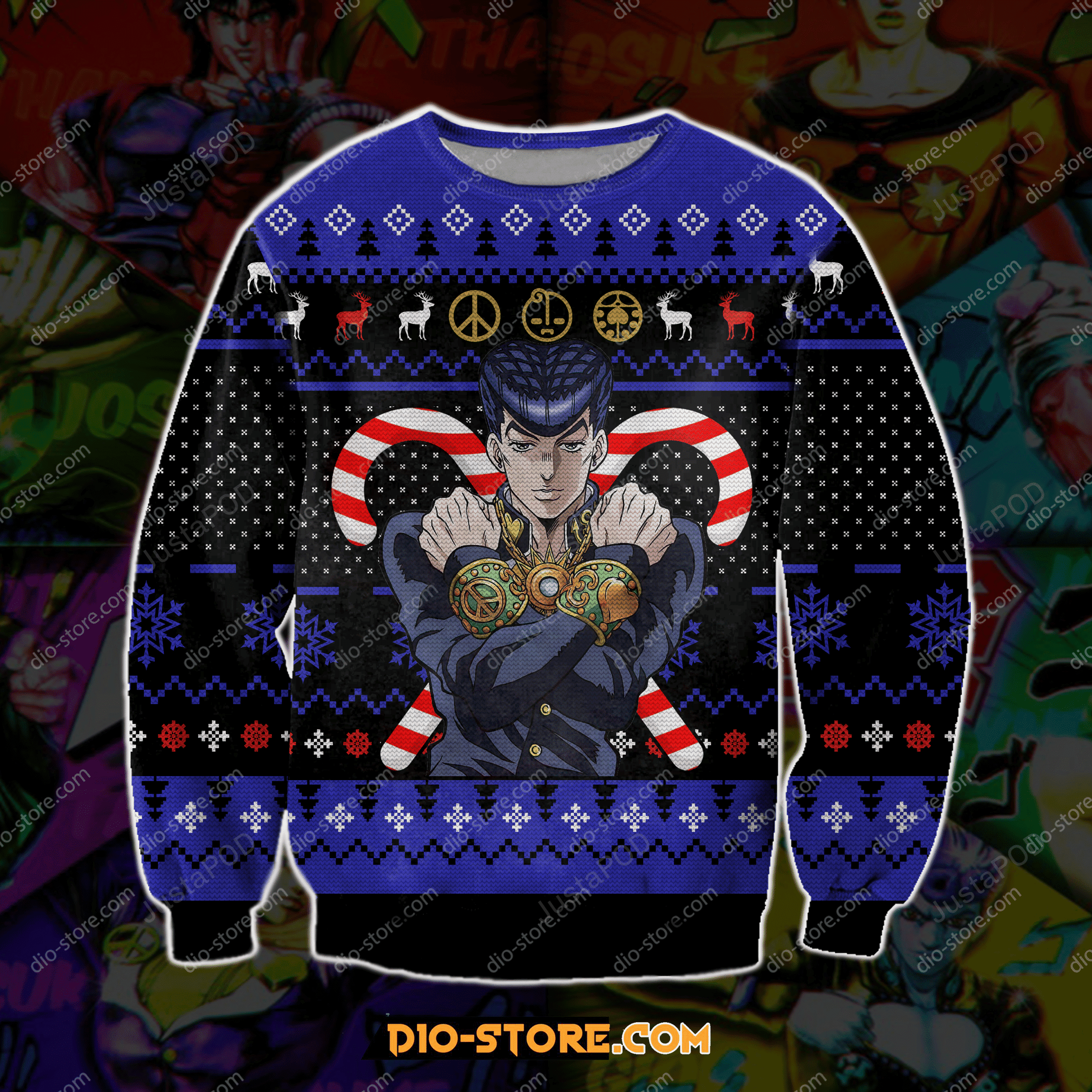 Jojos Bizzare Ugly Christmas Sweater Adult 3D Funny Matching for family
