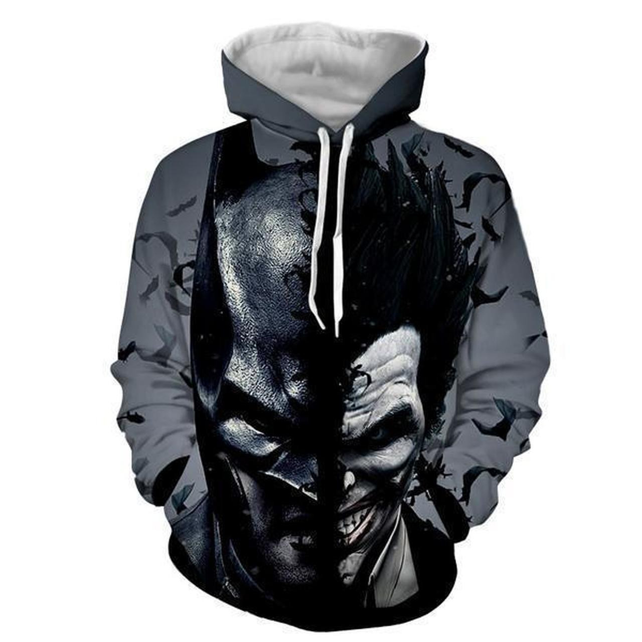 Joker and Batman Art 3D All Over Print Hoodie, Zip Hoodie