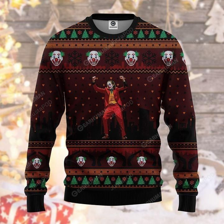 Joker Dancing Ugly Christmas Sweater Adult 3D Funny Matching for family