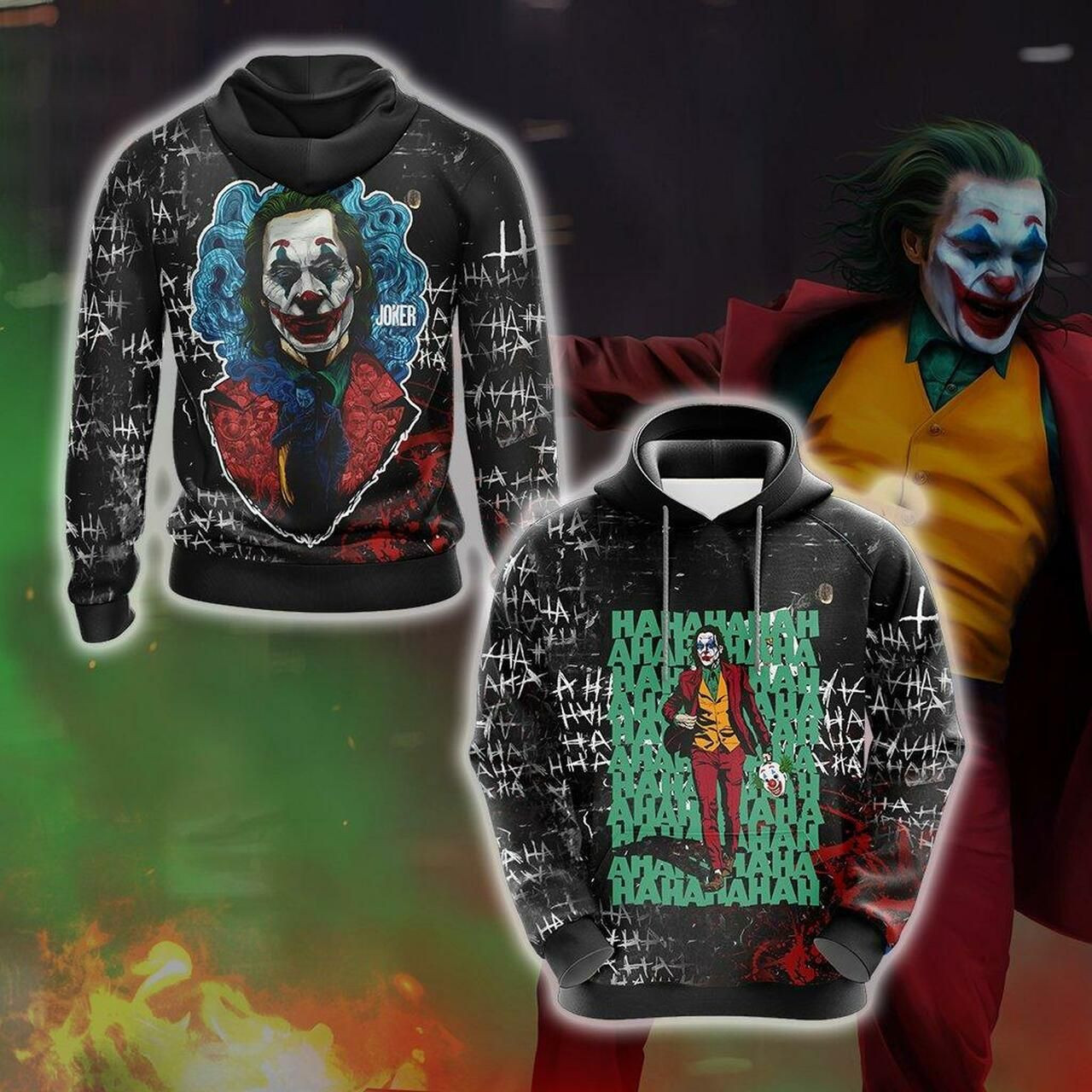 Joker Hahaha Unisex 3D All Over Print Hoodie, Zip Hoodie